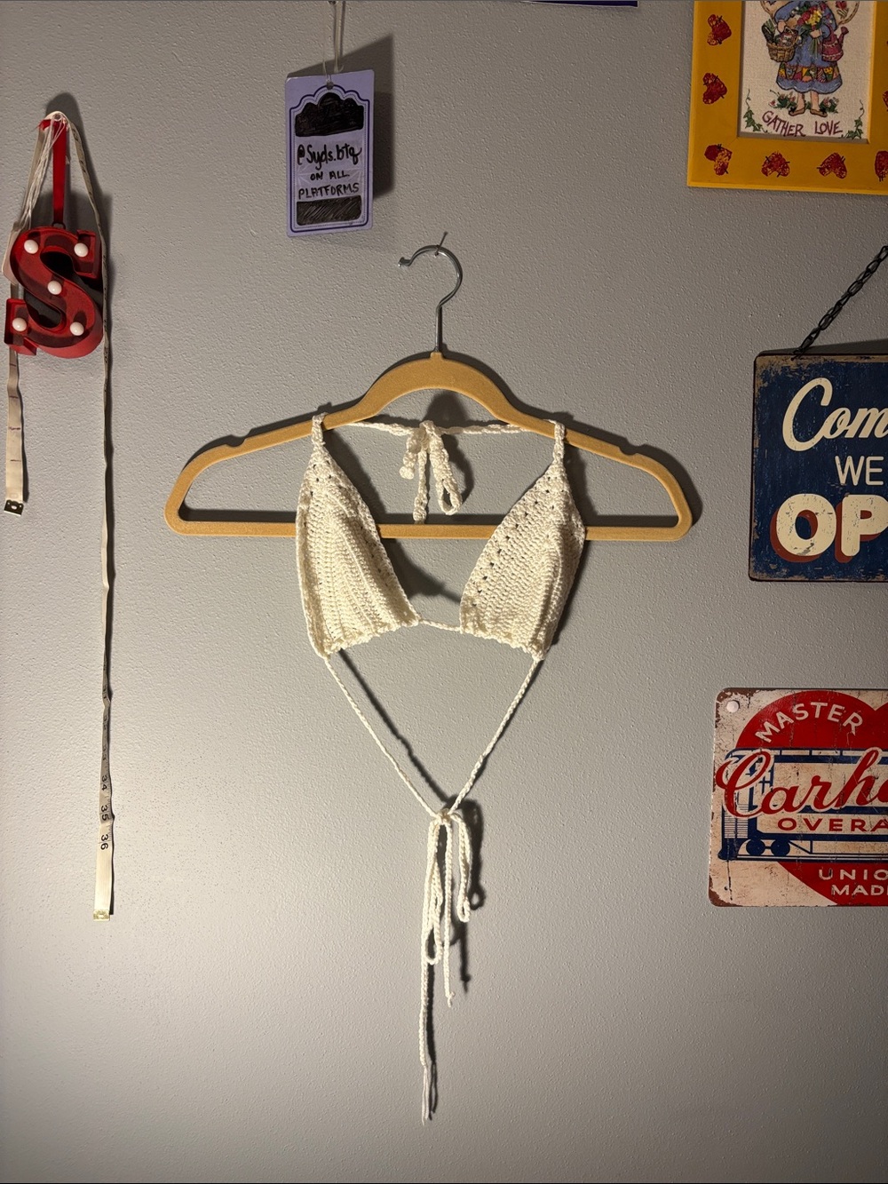 Crochet Triangle Bralette / handmade crochet bra / knitted bikini top